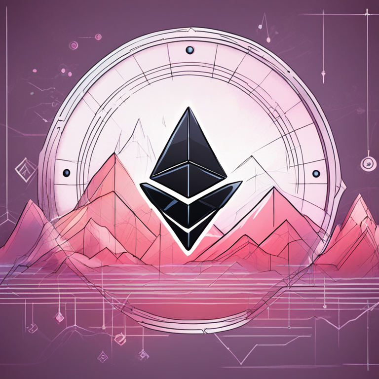 Ethereum ETH cryptocurrency price prediction concept, hand-drawn digital illustration, Artstation HQ, digital art, futuristic elements, financial graph, abstract style, trending on Artstation