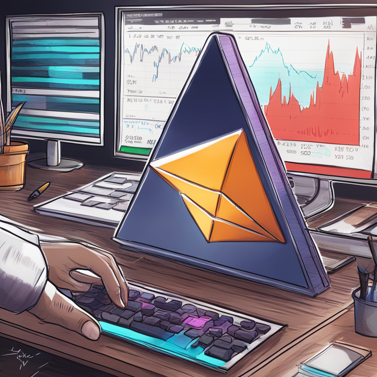 A detailed, hand-drawn digital illustration of Ethereum price technical analysis with charts and technical indicators, Artstation HQ, digital art, trending on Artstation