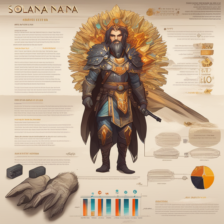 Detailed hand-drawn digital illustration, Artstation HQ, digital art, depicting the evolution of Solana with milestones and key figures in a stylized infographic layout, vibrant, modern design, trending on Artstation