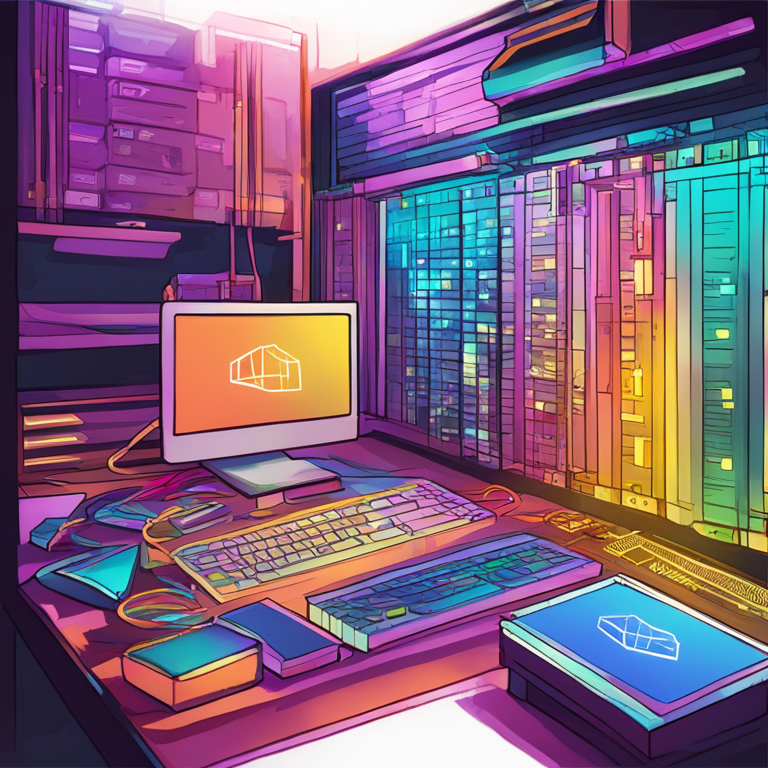 hand-drawn digital illustration, Artstation HQ, digital art, memory management, blocks of memory, efficient data handling, vibrant colors, modern design, Go programming