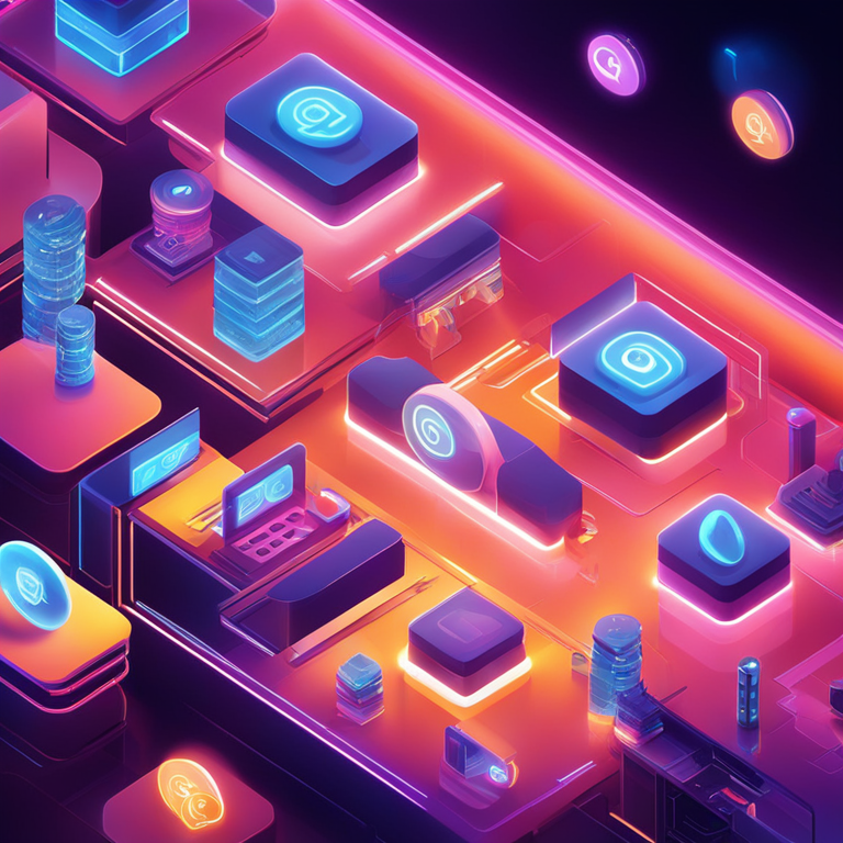 Abstract digital illustration of a high-tech development environment with Go icons, Artstation HQ, vibrant and modern, digital art