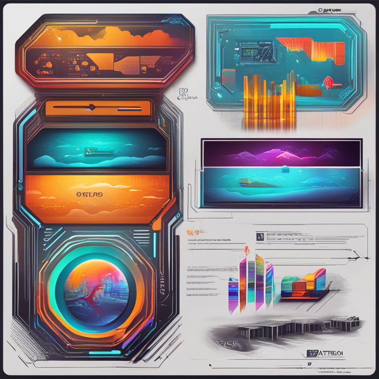 hand-drawn digital illustration, Artstation HQ, digital art, showing an evolution concept with different stages of PHP language development, high-tech visuals, vibrant colors, abstract design, trending on Artstation