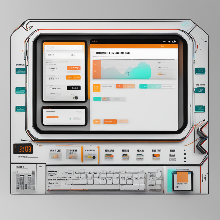 Digital illustration of widgets and modular UI components, Artstation HQ, digital art